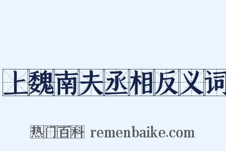 上魏南夫丞相反义词是什么意思的图片